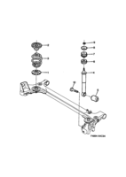 Suspension system [Rear suspension] Saab SAAB 900 Springs and shock absorber, (1994-1996)