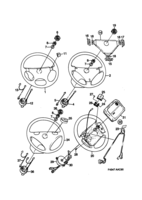 Front wheel suspension [Steering device] Saab SAAB 900 Inflatable bag - Steering wheel, (1990-1993) , Also valid for CV 1994