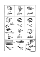 Eléctrico, cajas de contacto [Conductos y fusibles] Saab SAAB 900 Cajas de contacto, etc, (1987-1987)