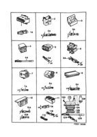 Eléctrico, cajas de contacto [Conductos y fusibles] Saab SAAB 900 Cajas de contacto, etc, (1987-1987)