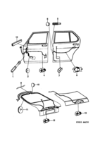 Electrical, general [Wiring and fuses] Saab SAAB 900 Mounting details - Doors, (1990-1993) , Also valid for CV 1994