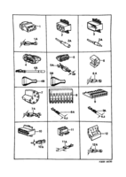 Eléctrico, cajas de contacto [Conductos y fusibles] Saab SAAB 900 Cajas de contacto, etc, (1990-1990)