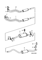Engine [Inlet and exhaust system] Saab SAAB 900 Exhaust system, (1986-1989) , B201C,B201I