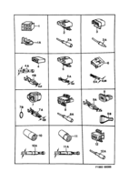 Eléctrico, cajas de contacto [Conductos y fusibles] Saab SAAB 900 Cajas de contacto, etc, (1988-1988)
