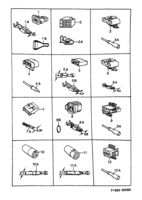 Eléctrico, cajas de contacto [Conductos y fusibles] Saab SAAB 900 Cajas de contacto, etc, (1989-1989)