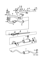 Motor [Sistema de admisión y de escape] Saab SAAB 900 Sistema de escape - Con reactor catalítico, (1990-1993) , B201I, También válido para CV 1994