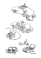 Car body, internal [Upholstery] Saab SAAB 900 Sound insulation, (1986-1989)
