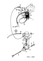 Motor [Sistema de combustible] Saab SAAB 900 Bomba de combustible - motor de carburador, (1990-1993) , También válido para CV 1994