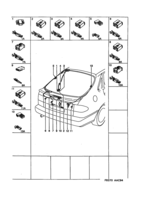 Eléctrico, cajas de contacto [Cajas de contacto, etc] Saab SAAB 900 Tapa del maletero, (1997-1998) , 3D,5D