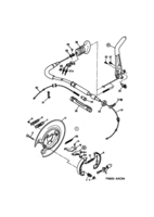 Brakes [Parking brake system] Saab SAAB 900 Parking brake, (1994-1998)