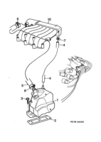 Motor [Sistema de lubricación] Saab SAAB 900 Ventilación del cárter del cigüeñal, (1994-1997) , 6-CYL