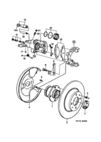 Brakes [Rear wheel brake] Saab SAAB 900 Brake disc and caliper, (1988-1989)