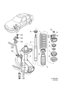 Système de suspension [Suspension avant] Saab SAAB 900 Ressorts et amortisseur, (1994-1996)