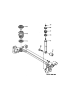 Suspension system [Rear suspension] Saab SAAB 900 Springs and shock absorber, (1997-1998)