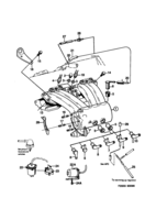 Motor [Sistema de admisión y de escape] Saab SAAB 900 Colector de admisión, (1986-1989) , B201I