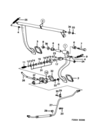 Transmission [Clutch control] Saab SAAB 900 Pedal, master cylinder, (1986-1989) , M