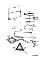 Herramientas, etiquetas [Juego de herramientas] Saab SAAB 900 Juego de herramientas, (1986-1989)
