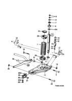 Système de suspension [Suspension arrière] Saab SAAB 900 Ressorts et amortisseur, (1990-1993) , Concerne aussi CV 1994