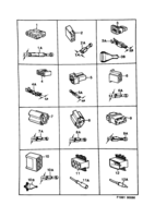 Eléctrico, cajas de contacto [Conductos y fusibles] Saab SAAB 900 Cajas de contacto, etc, (1989-1989)
