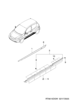 CARROSSRIE&EXTERIEUR [MOULURES] Chevrolet Aveo (T200) [GEN] MOULURE LATERALE DE CARROSSERIE  (6610)