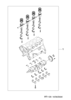 ENGINE [ENGINE COMMON] Chevrolet KALOS + AVEO (T200) [EUR] SHORT BLOCK(FAM I)  (1120)