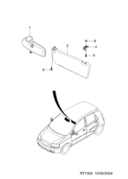 INTERIOR [HEADLINING] Chevrolet Aveo (T200) [GEN] SUNSHADE&INSIDE MIRROR  (7350)