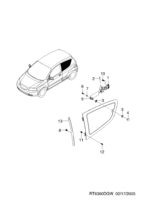 BODY&EXTERIOR [REAR DOOR PARTS] Chevrolet KALOS + AVEO (T200) [EUR] QUATER WINDOW LOCK  (6360)