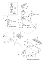 CONTROLO DO COMBUSTÍVEL&MOTOR [TUBO DE ADMISSÃO&ESCAPE DE AR] Chevrolet Aveo (T200) [GEN] LINHA II DO TUBO DE ESCAPE  (2461)