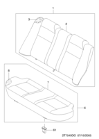 INTERIOR [SEAT&BELT] Chevrolet Aveo (T250/T255) [GEN] REAR SEAT I  (7540)