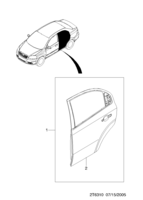 BODY&EXTERIOR [REAR DOOR PARTS] Chevrolet Aveo (T250/T255) [GEN] REAR DOOR PANEL  (6310)