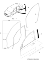 BODY&EXTERIOR [FRONT DOOR PARTS] Chevrolet Aveo (T250/T255) [GEN] FRONT WEATHERSTRIP  (6240)