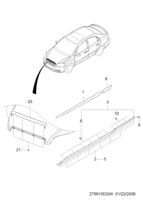 BODY&EXTERIOR [MOLDING PARTS] Chevrolet AVEO (T250/T255) [EUR] SIDE BODY MOLDING  (6610)