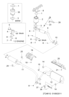 CONTROLO DO COMBUSTÍVEL&MOTOR [TUBO DE ADMISSÃO&ESCAPE DE AR] Chevrolet Aveo (T250/T255) [GEN] LINHA II DO TUBO DE ESCAPE  (2461)