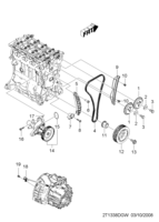MOTEUR [CULASSE] Chevrolet AVEO (T250/T255) [EUR] COUVERCLE DE DISTRIBUTION(T5)  (1338)