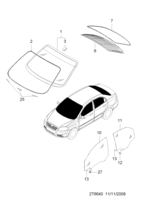 BODY&EXTERIOR [MOLDING PARTS] Chevrolet AVEO (T250/T255) [EUR] GLASS I  (6640)