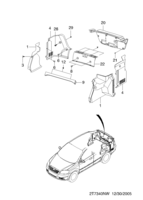 INTERIOR [HEADLINING] Chevrolet AVEO (T250/T255) [EUR] REAR PILLAR TRIM I  (7340)