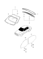 BODY&EXTERIOR [MOLDING PARTS] Chevrolet Lanos (T100) [GEN] GLASS I  (6640)
