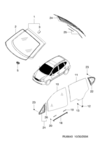 BODY&EXTERIOR [MOLDING PARTS] Chevrolet TACUMA + REZZO (U100) [EUR] GLASS I  (6640)