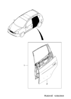 BODY&EXTERIOR [REAR DOOR PARTS] Chevrolet Vivant (U100) [GEN] REAR DOOR PANEL  (6310)