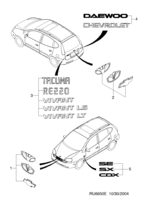 BODY&EXTERIOR [MOLDING PARTS] Chevrolet TACUMA + REZZO (U100) [EUR] EMBLEM&LETTERING  (6650)