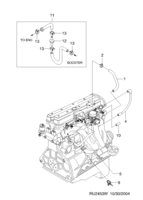 FUEL&ENGINE CONTROL [AIR INTAKE&EXHAUST PIPE] Chevrolet TACUMA + REZZO (U100) [EUR] VACUUM HOSE(FAM II DOHC)  (2453)