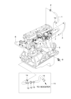 FUEL&ENGINE CONTROL [AIR INTAKE&EXHAUST PIPE] Chevrolet LEGANZA (V100) [EUR] VACUUM HOSE(FAM II DOHC)  (2453)
