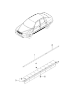 CARROSSRIE&EXTERIEUR [MOULURES] Chevrolet LEGANZA (V100) [EUR] MOULURE LATERALE DE CARROSSERIE  (6610)