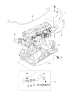 FUEL&ENGINE CONTROL [AIR INTAKE&EXHAUST PIPE] Chevrolet LEGANZA (V100) [EUR] VACUUM HOSE(FAM II DOHC)  (2453) (LH)