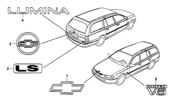 ORNAMENTATION, WIPER Chevrolet Lumina (LHD) EMBLEMS & NAME PLATES - WAGON