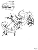 REAR SUSPENSION & BUMPER BARS Chevrolet Lumina (LHD) REAR BUMPER BAR MOUNTING - SEDAN