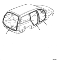 GLASS, DOOR HARDWARE Chevrolet Lumina (LHD) WEATHERSTRIP - DOOR & TAILGATE - WAGON