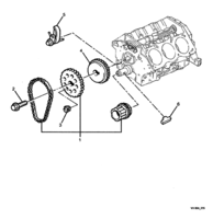 ENGINE & CLUTCH - LN3 (V6) Chevrolet Lumina (RHD) TIMING CHAIN & SPROCKETS - LN3