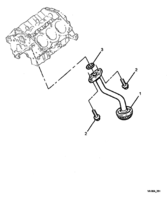 ENGINE & CLUTCH - LN3 (V6) Chevrolet Lumina (RHD) OIL SUCTION PIPE & SCREEN - LN3