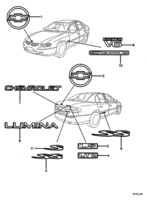 ORNAMENTATION, WIPER Chevrolet Lumina (RHD) EMBLEMS & NAME PLATES - SEDAN